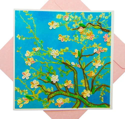 Vista 9 de Grues de Momoyogusa – Flores de Cien Generaciones (1909) de Kamisaka Sekka Tarjeta de Felicitación de Arte Filigrana, Tarjeta de Felicitación