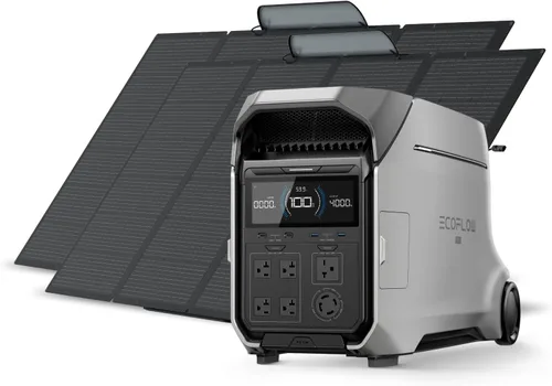 Vista 11 de EF ECOFLOW Central eléctrica 4096Wh DELTA Pro 3 con panel solar portátil de 400W, salida de CA de 4000W a 120/240V, generador solar para uso