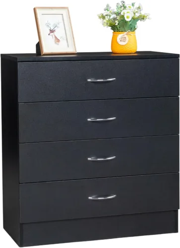 Vista 13 de Karl home Mesita de noche negra con 3 cajones, 25.98 X 13 X 22.05