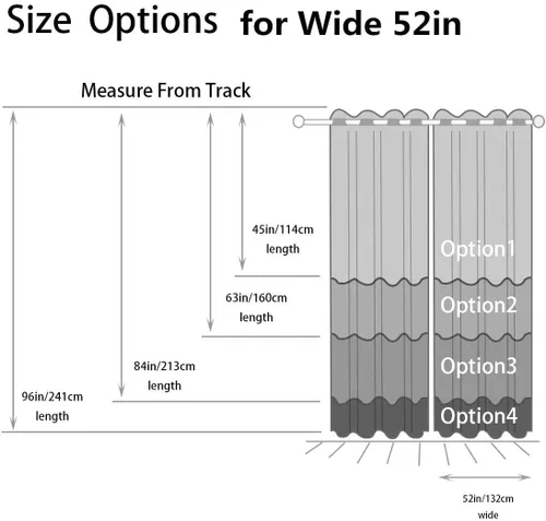 Vista 6 de HOMEIDEAS Cortinas negras 100% opacas degradadas, 52 pulgadas de ancho x 63 Negro