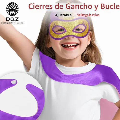 Vista 5 de D.Q.Z Disfraces de superhéroe para niñas y niños pequeños, capa de superhéroe con tutú arcoíris, disfraz de princesa pequeña Morado