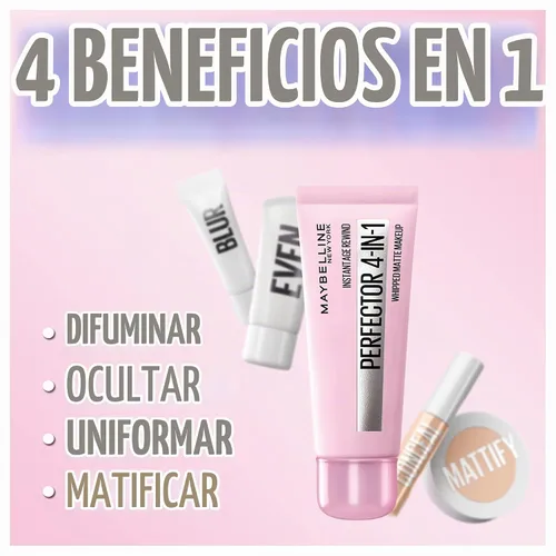 Vista 4 de Maybelline Instant Age Rewind Instant Perfector 4 en 1 Maquillaje Mate, 00 Fair/Light, 1 Unidad