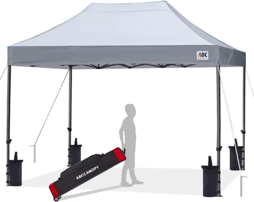 Vista 59 de ABCCANOPY Toldo Desplegable – Carpa/Toldo Portátil para Patio Exterior de 8 x 8 Pies, Resistente para Patio Trasero y Terraza con 4 Sacos de Arena