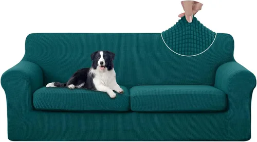 Vista 47 de U-NICE HOME Funda elástica para sofá de 3 piezas, funda de sofá lavable con cojín de asiento individual para sofá de 2 cojines, apta para mascotas