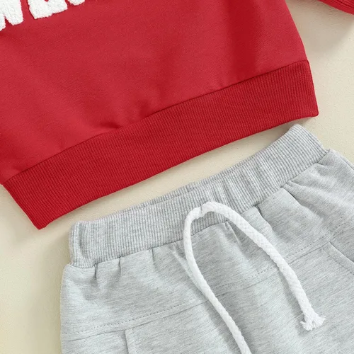Vista 6 de Karuedoo Conjunto de sudadera con cuello redondo y pantalones deportivos para el día de San Valentín