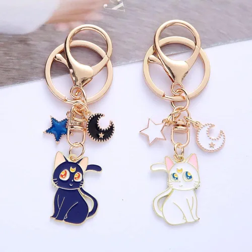 Vista 2 de sailorsunny Lindos llaveros de anime, dijes para parejas, llaveros para parejas, dijes para monedero, parejas, lindos llaveros para parejas