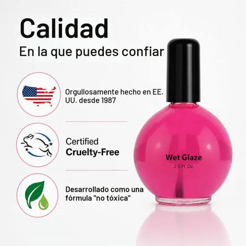 Vista 8 de Pro Nail Wet Glaze - Esmalte de uñas seco transparente Quick Top Coat