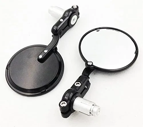 Vista 6 de XKH grupo motocicleta negro aluminio redondo mini bar extremo 7/8 "espejo para Cafe Racer Clubman CB XS KZ GS nuevo