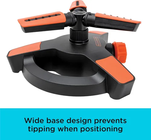 Vista 6 de Black + Decker® - Aspersor ajustable de 3 brazos, cobertura de 360°, rociador personalizable, cobertura de 1,216 pies cuadrados BD8428