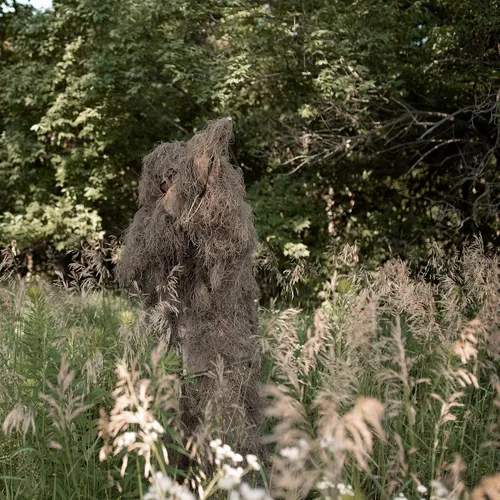 Vista 5 de VIVO Trajes Ghillie, tamaños para adultos y jóvenes, estilos de camuflaje de hierba seca, hojas y bosques