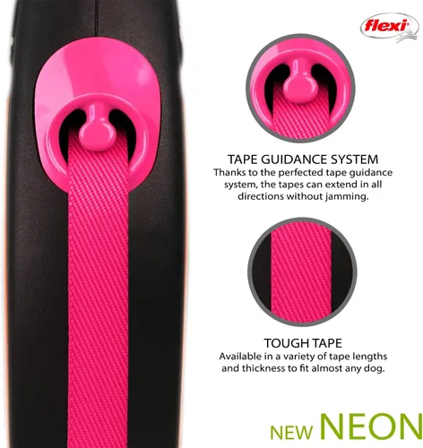 Vista 5 de Flexi Cinta Neón Rosa Pequeña 16.4 ft
