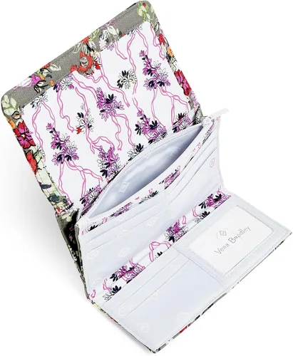 Vista 3 de Vera Bradley Cartera de mano triple de algodón para mujer con protección RFID, Hope Blooms - Algodón reciclado