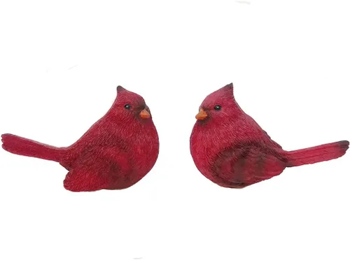 Vista 4 de Figuras de cardenal rojo de pájaro cardenal para decoración del hogar y regalos cardinales (juego de 2)