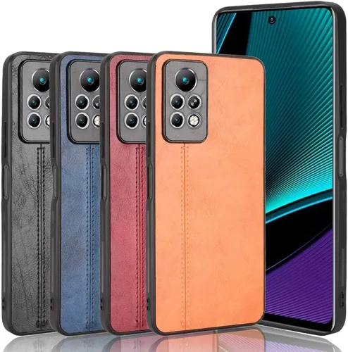 Vista 7 de Funda de teléfono para Infinix Note 11 Pro/11s, funda para Infinix Note 11 Pro/11s Funda protectora de piel sintética tipo vaca, antideslizante, a