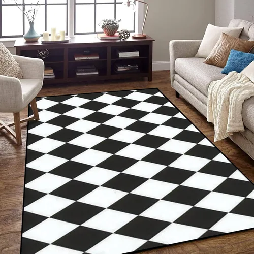 Vista 20 de Alfombras modernas de mediados de siglo cincuenta, colores retro atómicos sin costuras, alfombra de pasillo para exteriores, antideslizante, área