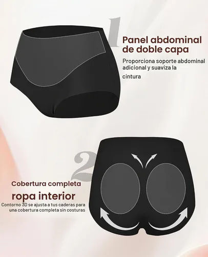 Vista 5 de Sunm Boutique Ropa interior sin costuras para mujer, calzoncillos con Negro