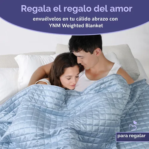 Vista 7 de YnM Manta Refrescante con Peso para Adultos, Edredón de Cama Pesado de 12 libras con Tela 100% PE, Ideal para Personas que Duermen con Calor o Días
