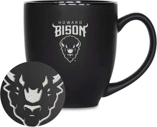 Vista 272 de Rico Industries - Taza de cerámica mate negra con grabado láser estándar de 15oz para NCAA (escuelas T & U) - Para bebidas calientes o frías