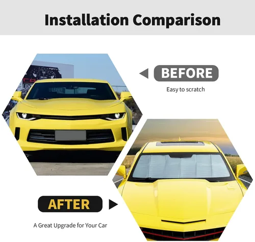 Vista 2 de Parasol para parabrisas, protector térmico para ventana de Chevrolet Camaro 2010-2015