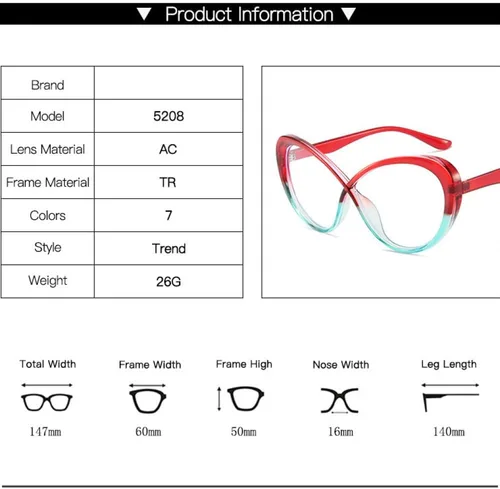 Vista 7 de 2027 gafas de costura de contraste de color personalizadas malla roja con el mismo marco de gafas, Naranja