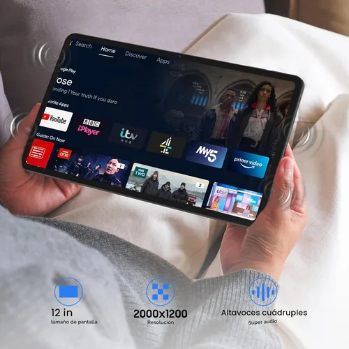 Vista 8 de Tablet de pantalla grande de 12 pulgadas, Android 15 Tablet 16GB RAM 256GB ROM, 2K 2000x1200 Incell Widevine L1 Display, tabletas