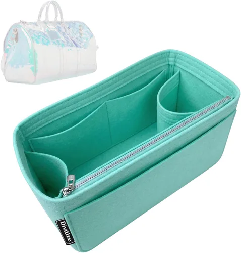 Vista 13 de Divitize Organizador de bolso premium compatible con LV Keepall 25/35/45/50/55/60, hecho a mano, ajuste perfecto, cómodo y resistente, fieltro