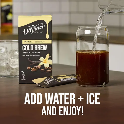 Vista 6 de DaVinci Gourmet Slightly Sweet Cold Brew Stick Pack, café instantáneo en polvo, 6 unidades (paquete de 1)