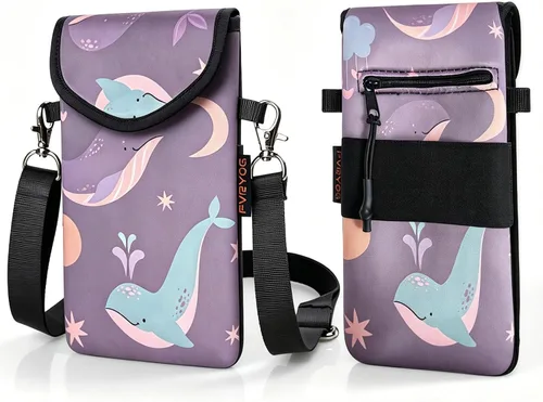 Vista 42 de Funda de neopreno para teléfono con correa cruzada y correa elástica Bear Woodland