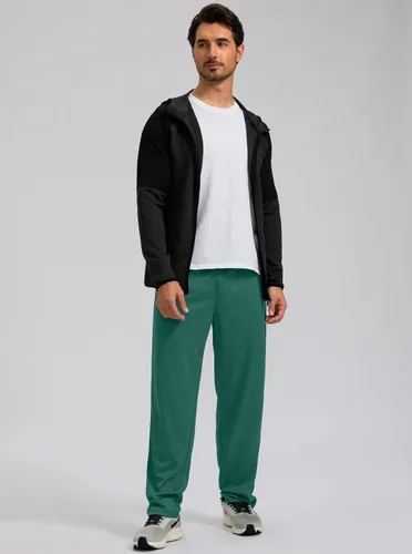Vista 6 de G Gradual Pantalones deportivos para hombre con parte inferior abierta, pantalones de entrenamiento con bolsillos con cremallera, malla ligera