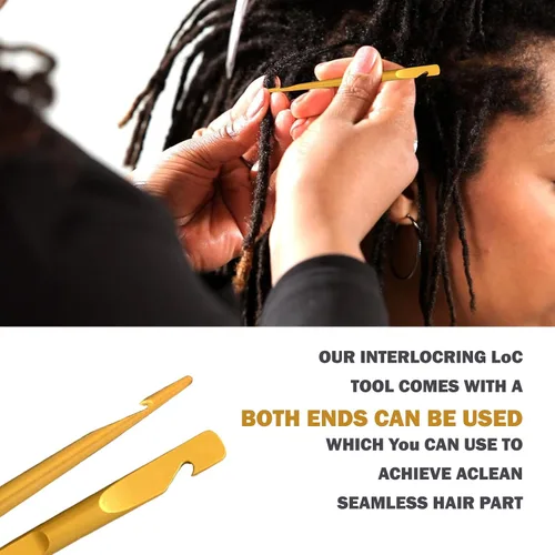 Vista 4 de Herramienta de entrelazado, para rastas Microlock, herramientas de reapriete sin esfuerzo para rastas y hermanas, peinados, agujas de ganchillo
