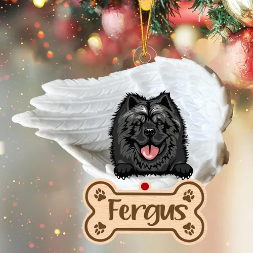Vista 27 de Adorno de perro afgano de 1 ángel, adorno acrílico 2D personalizado conmemorativo para perros, regalo por pérdida de mascotas, regalo