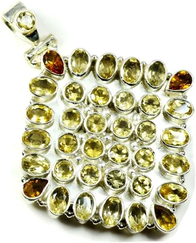 Vista 13 de 55Carat Natural Multi Stones Sterling Silver Multi Shape Gemstone Pendants For Women Designer Jewelry Natural-Multi-Stone-Design-10
