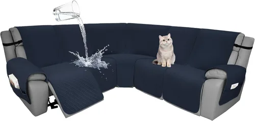 Vista 53 de Fundas de terciopelo 10% impermeables para sofá modular reclinable en forma de L, 1 pieza, fundas acolchadas para sofá reclinable esquinero, juego
