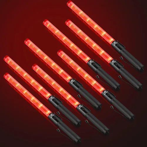 Vista 7 de RoadHero 1 paquete de varitas de tráfico de 21 pulgadas, bastón de control de tráfico LED verde, varita de luz de seguridad nocturna con 2 modos