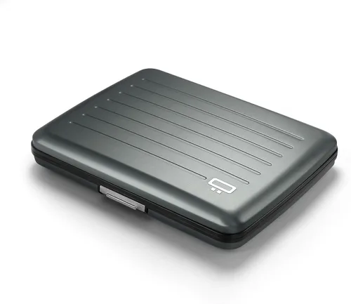 Vista 23 de Cartera de aluminio, gran capacidad, protección RFID. Modelo: OSLO LARGE Aluminio negro