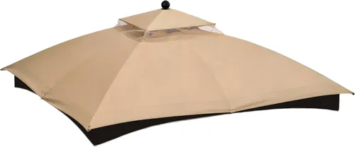 Vista 8 de COOSHADE Toldo Superior de Repuesto para Cenador para Lowe's Allen Roth #GF-12S004B-1(Beige1)