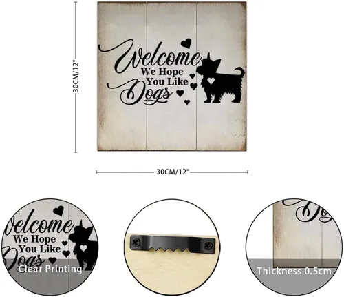Vista 2 de Welcome We Hope You Like Lab Pointer - Letreros de madera para perro, reglas de perro, carpintería, garaje, decoración de pared para interiores