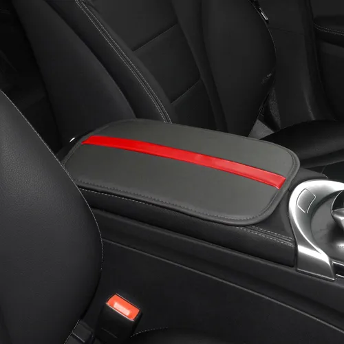 Vista 10 de Tapete para reposabrazos de automóvil, funda de cuero sintético, cubierta de consola central universal, impermeable, accesorios interiores de Azul