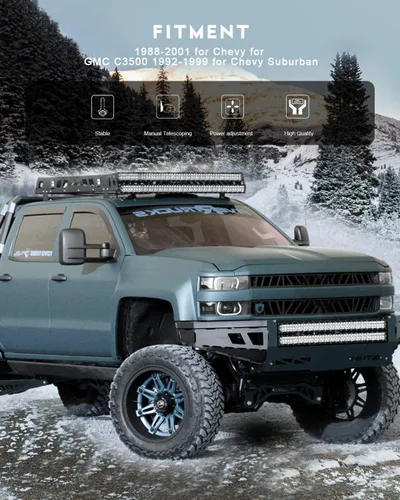 Vista 6 de OCPTY Espejos de remolque sin calefacción, para el lado izquierdo del conductor derecho del pasajero, aptos para 1988-2001 para Chevy para Gmc C3500