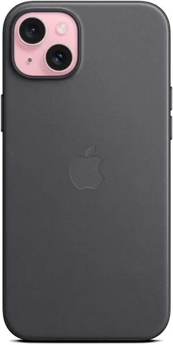 Vista 2 de Apple iPhone 15 Plus Funda FineWoven con MagSafe: Funda ligera para teléfono, compatible con carga inalámbrica, acabado suave tipo ante; Negro Rosa