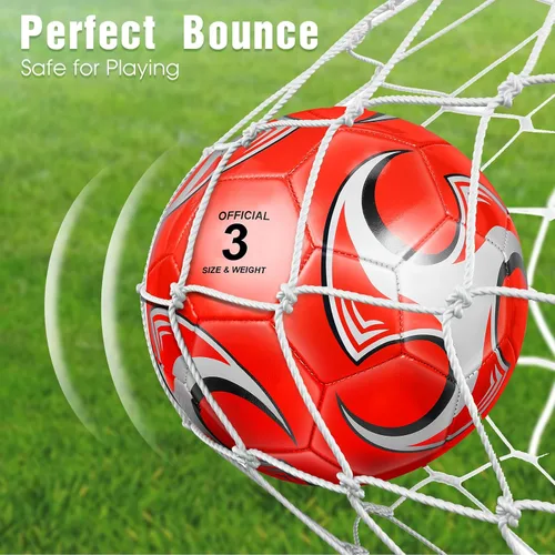 Vista 5 de Deekin 6 pelotas de fútbol con bomba de tamaño 5/4/3 oficial para deportes exteriores, pelota de fútbol desinflada a máquina, para interiores