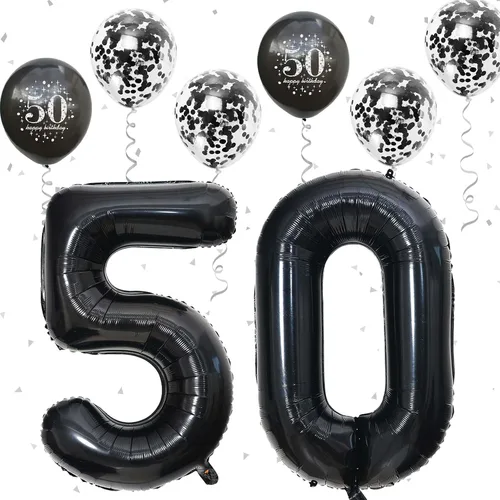 Vista 24 de Decoraciones de cumpleaños número 18 para niños y niñas, globo de aluminio con el número 18 de 40 pulgadas, globos de látex negros y metálicos