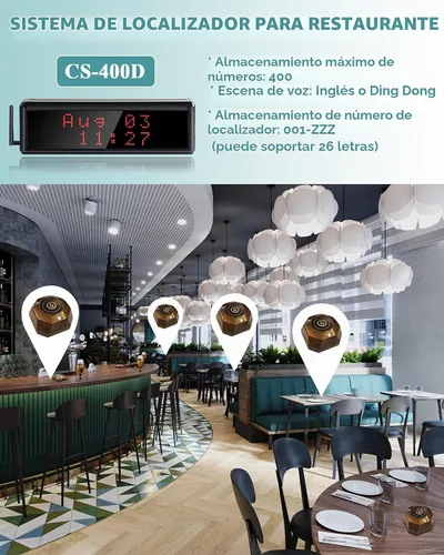 Vista 2 de Sistema de localización de restaurantes Sistema de llamada de mesa con 15 botones de llamada
