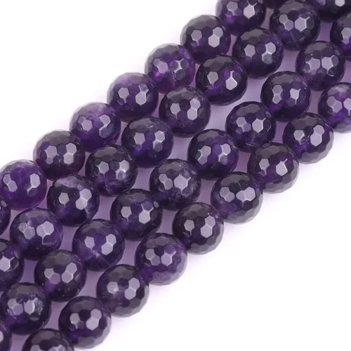 Vista 90 de GEM-Inside - Cuentas sueltas de amatista natural de 0.236 pulgadas (0.236 in), cristal facetado, piedra energética para hacer joyas, 15 pulgadas