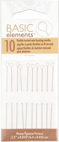 Vista 6 de The Beadsmith Basic Elements - Agujas de alambre trenzado – Aguja de cuentas flexible pesada, paquete de 10, ojo redondo grande y fácil de enhebrar