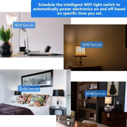 Vista 3 de Interruptor de base de bombilla con control WiFi, adaptador de soporte de lámpara inteligente para control inalámbrico, compatible con Android e