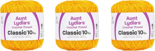 Vista 17 de Aunt Lydia Classic Crochet - Paquete de 3 unidades de 350y/1,049.9 ft - Blanco Antiguo