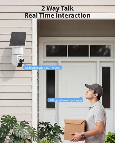 Vista 6 de Cámara de seguridad inalámbrica para exteriores 2PCK - 5G y 2.4G Wi-Fi para exteriores, panorámica/inclinación 2K de 360°, funciona con energía
