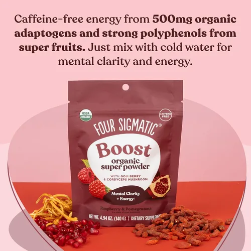 Vista 2 de Four Sigmatic Realiza Super Polvo con Súper Frutas y Antioxidantes Frambuesa Roja - Lata