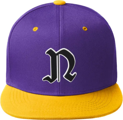 Vista 129 de Daxton Gorra clásica con visera de billete plano con letras del alfabeto inglés antiguo de la A a la Z